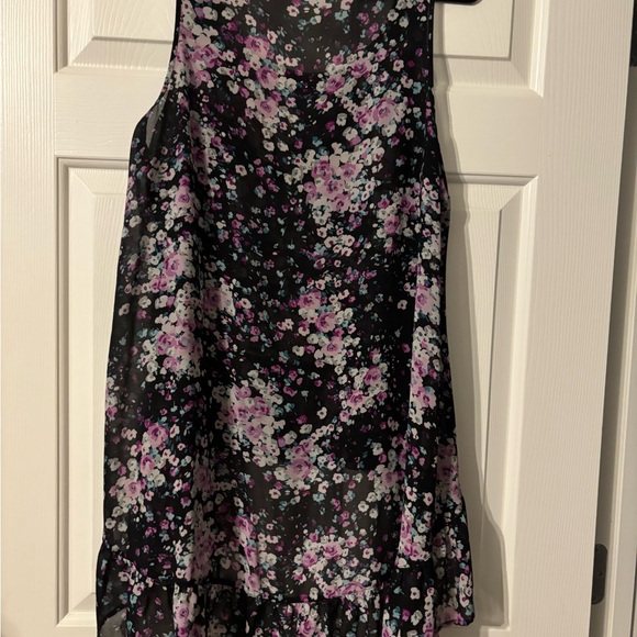 Torrid Black Print Shirt with Pink and Blue Floral Pattern - Picture 4 of 5